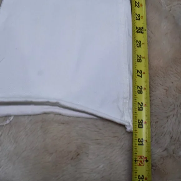 Garage White Flare Bell Bottom Jeans Women’s 3/26 Raw Hem Boho - Picture 9 of 10